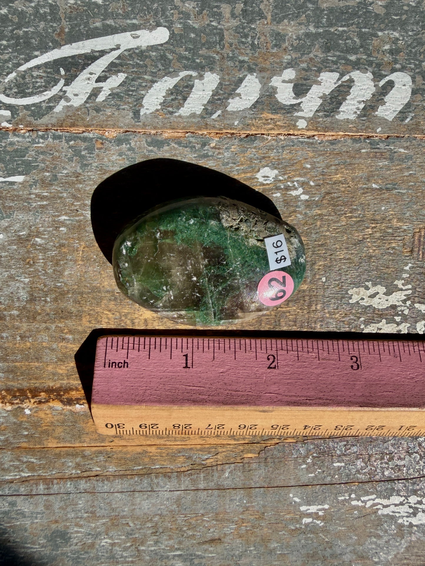 Gorgeous Optical Calcite + Moss Agate Combo Mineral Palm Stone | India | Opt 62