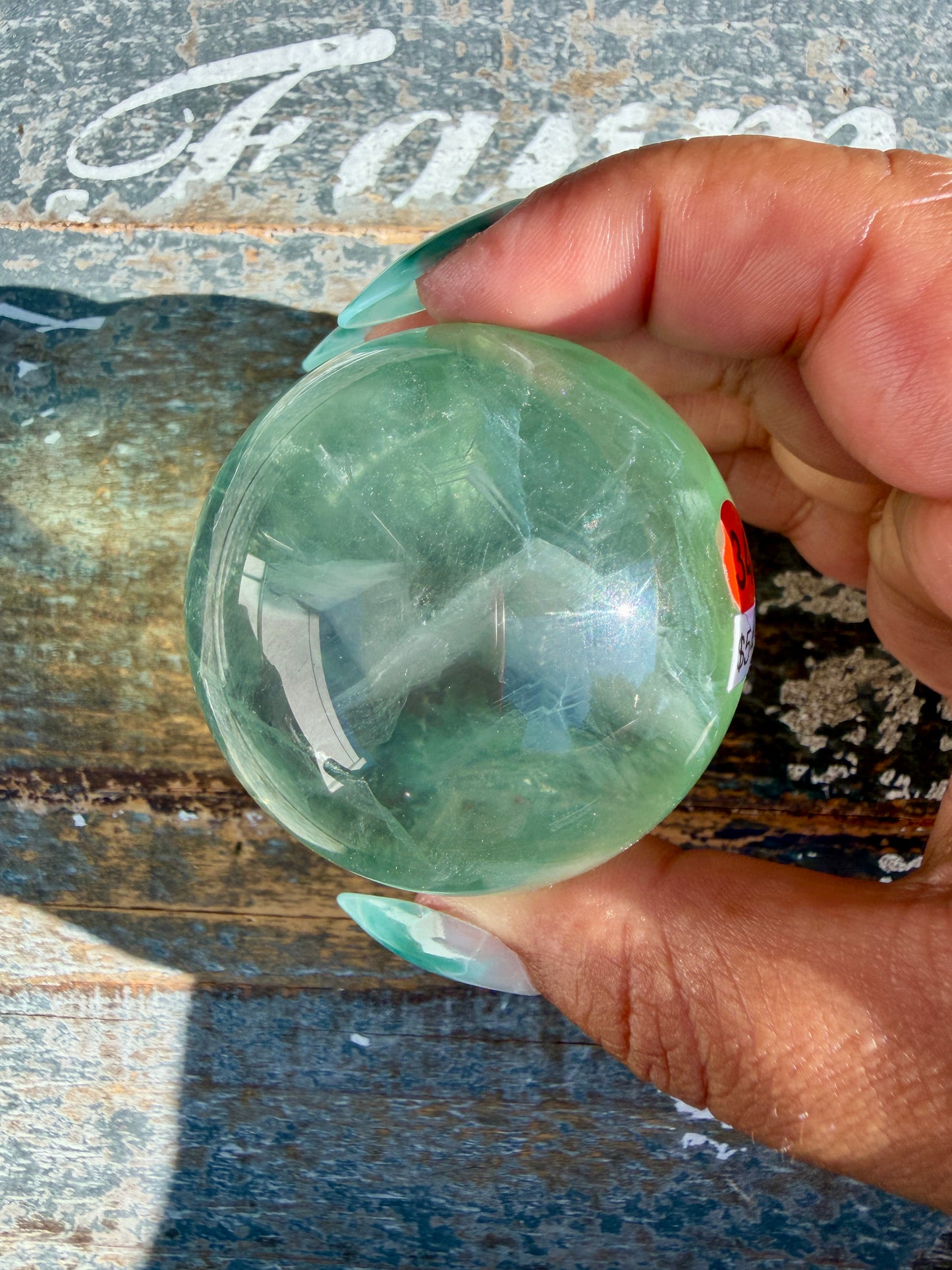 Gorgeous Stormy Water Fluorite Sphere | Opt 34