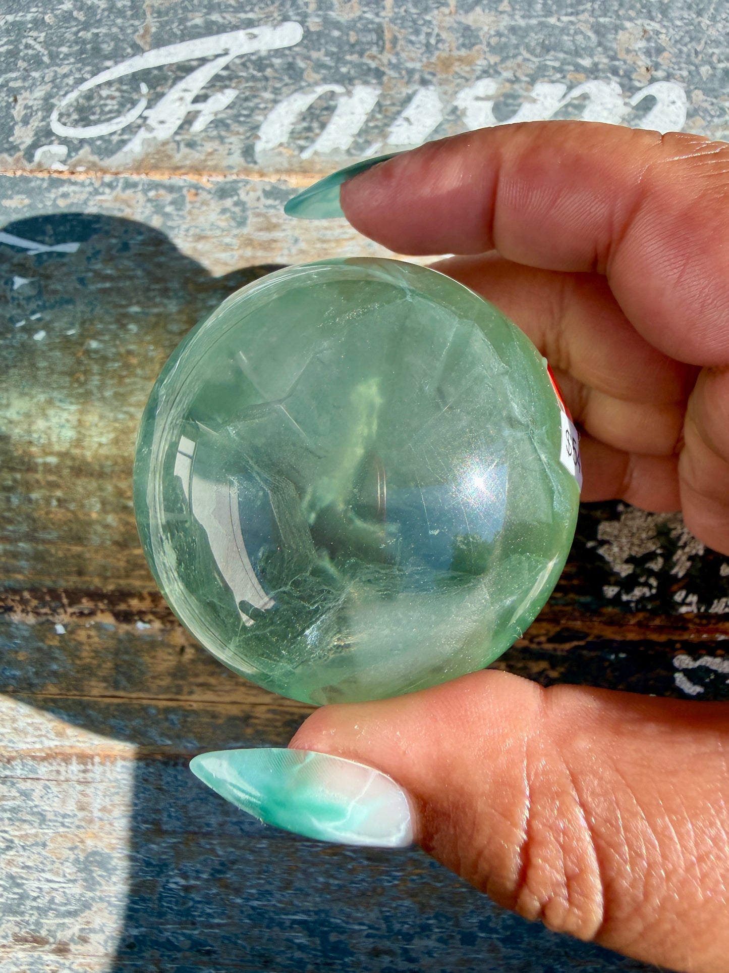Gorgeous Stormy Water Fluorite Sphere | Opt 34