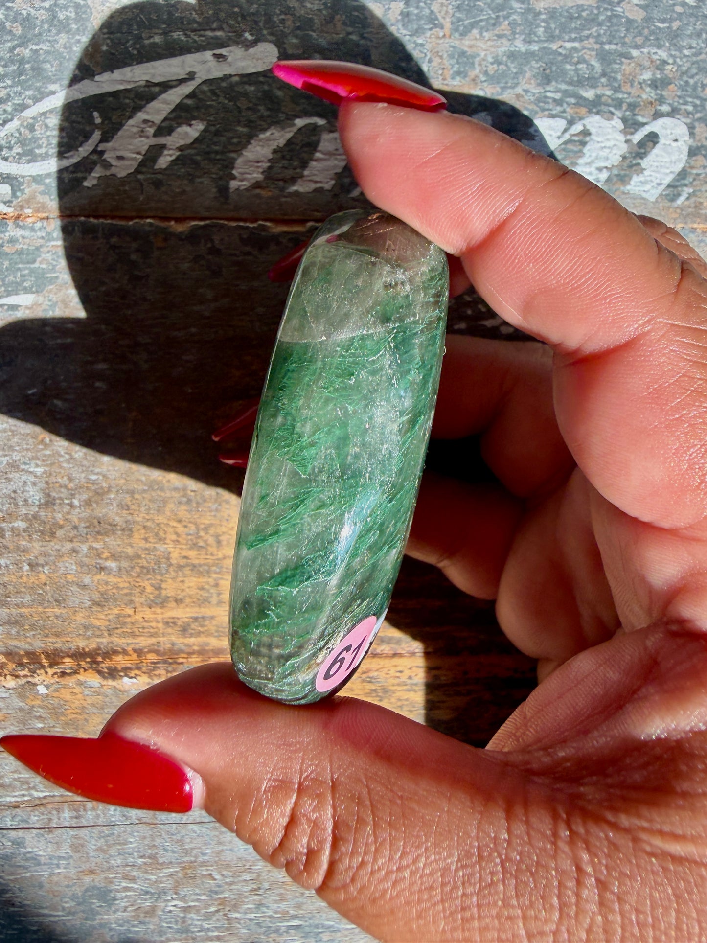 Gorgeous Optical Calcite + Moss Agate Combo Mineral Palm Stone | India | Opt 61