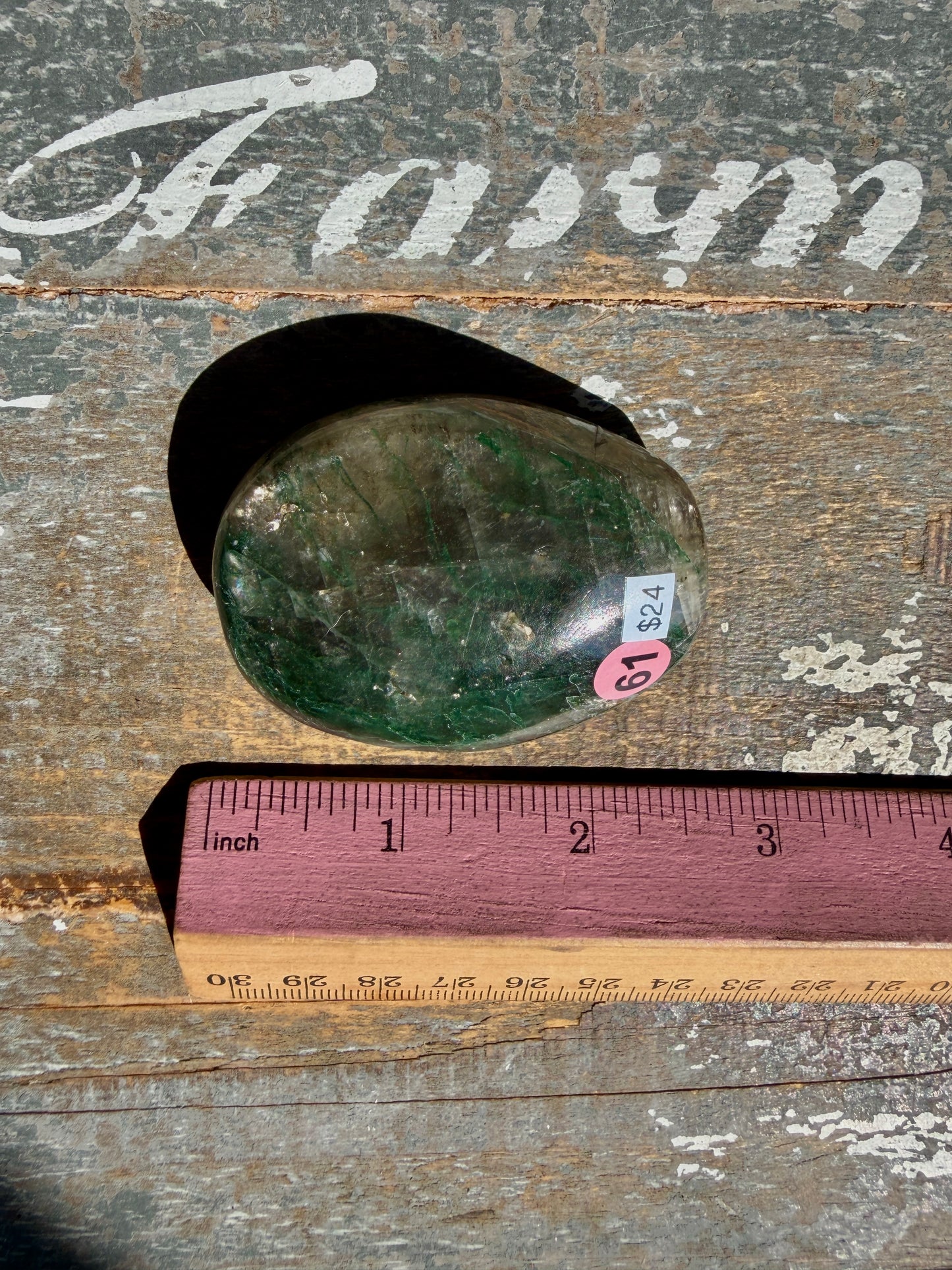 Gorgeous Optical Calcite + Moss Agate Combo Mineral Palm Stone | India | Opt 61