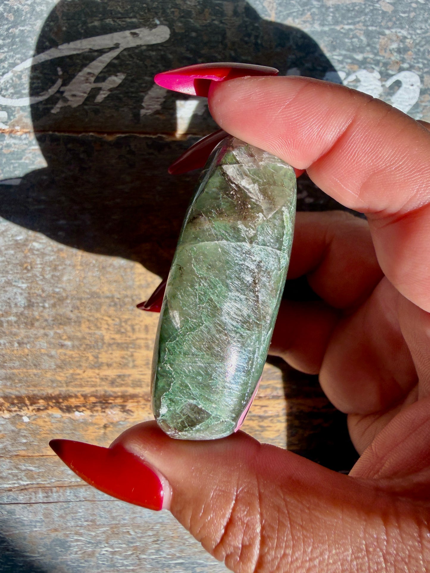 Gorgeous Optical Calcite + Moss Agate Combo Mineral Palm Stone | India | Opt 63