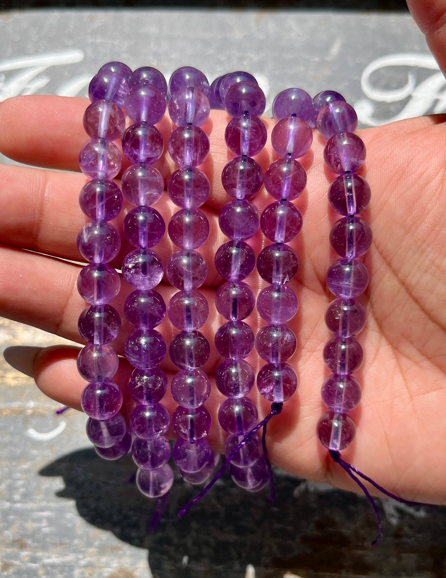 One (1) Gorgeous High Grade Amethyst Bead Strand