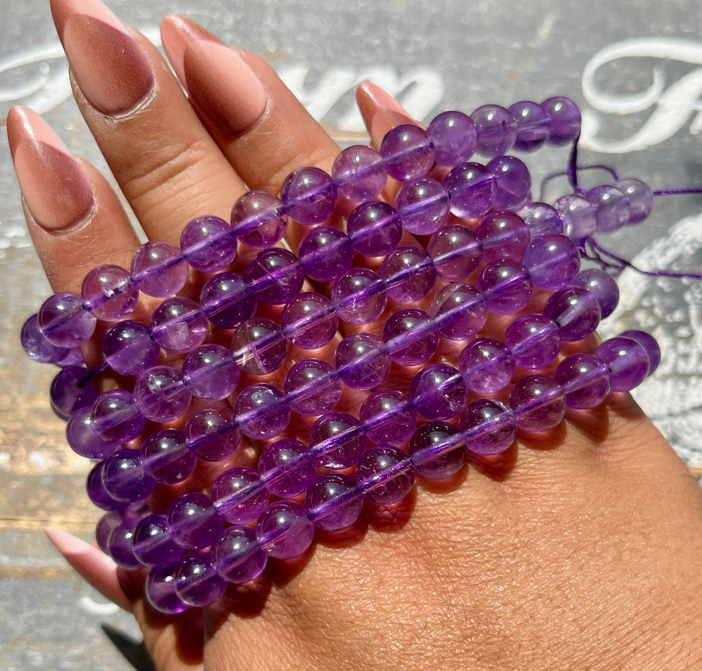 One (1) Gorgeous High Grade Amethyst Bead Strand