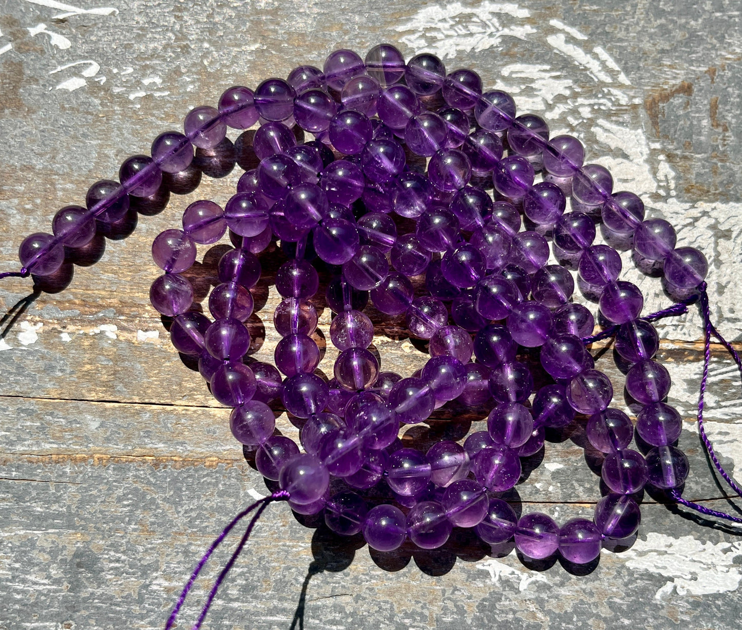 One (1) Gorgeous High Grade Amethyst Bead Strand