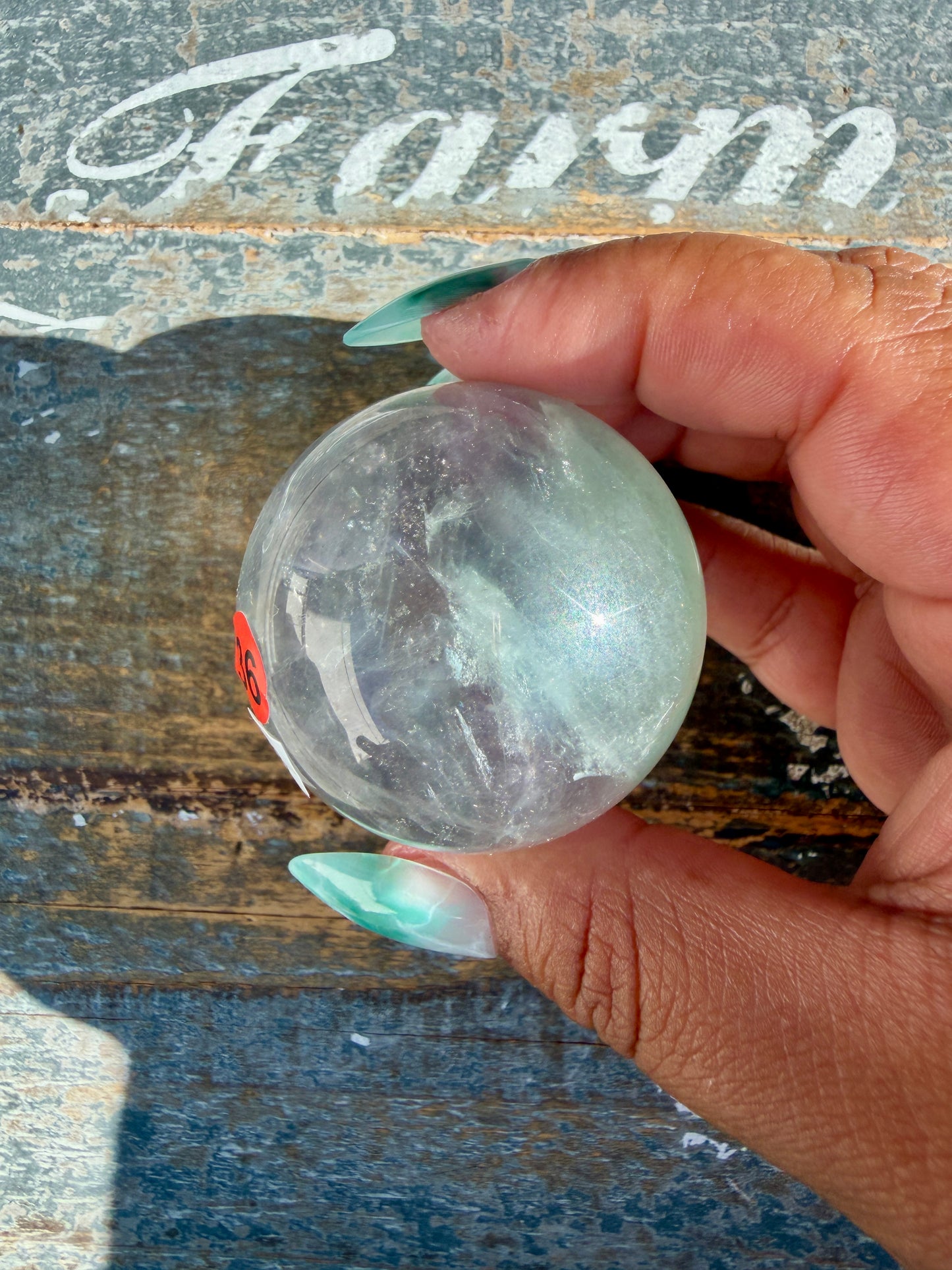 Gorgeous Stormy Water Fluorite Sphere | Opt 36