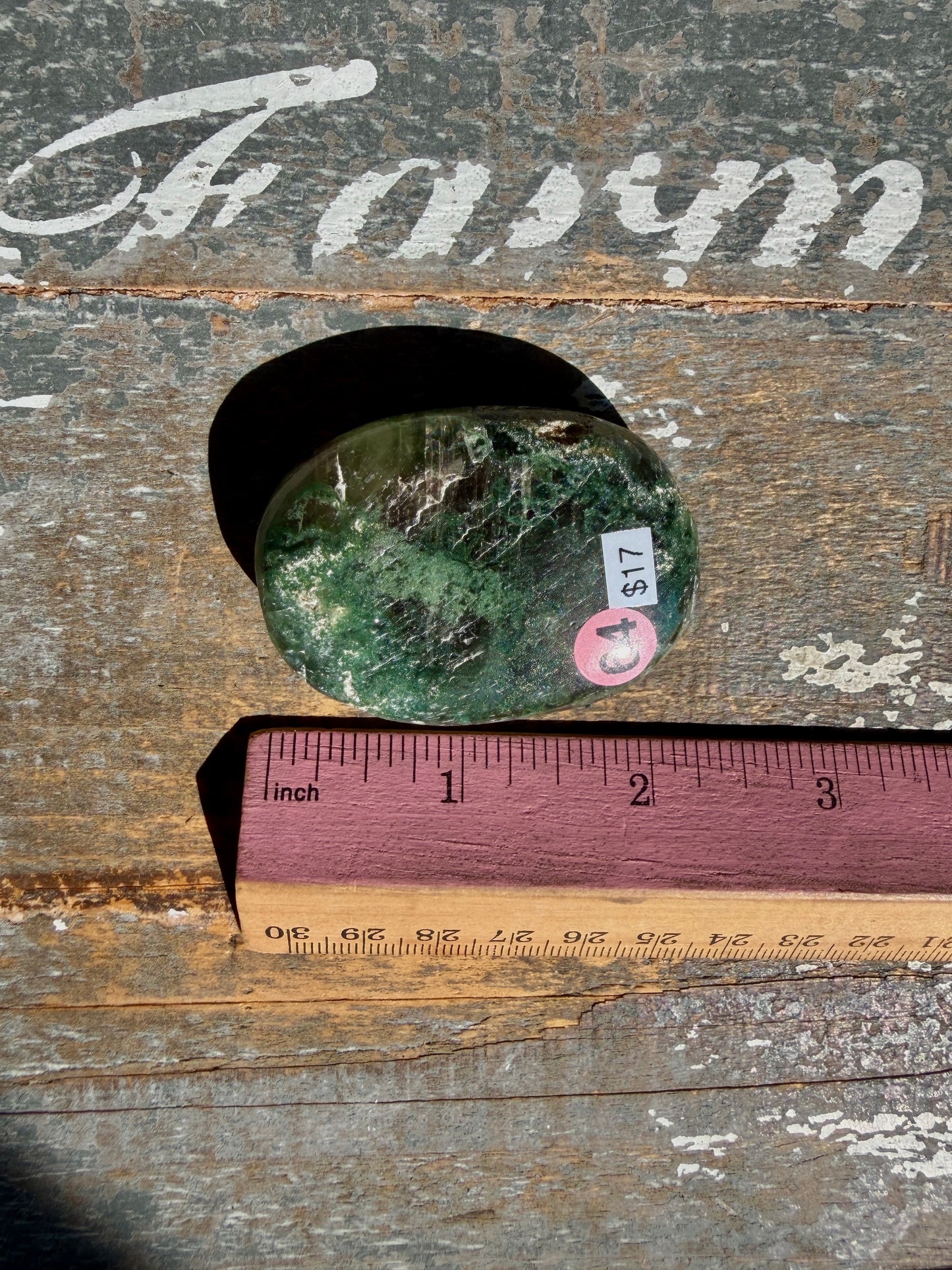 Gorgeous Optical Calcite + Moss Agate Combo Mineral Palm Stone | India | Opt 64
