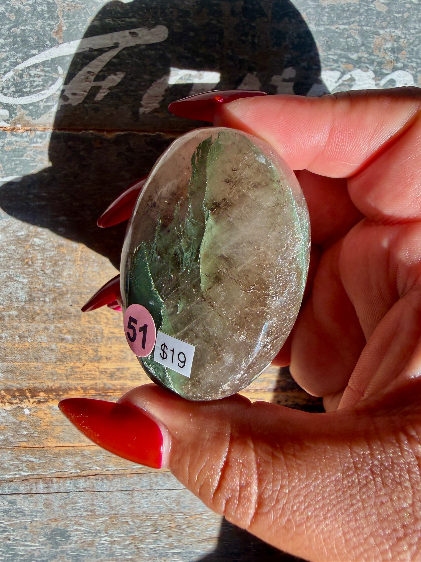 Gorgeous Optical Calcite + Moss Agate Combo Mineral Palm Stone | India | Opt 51