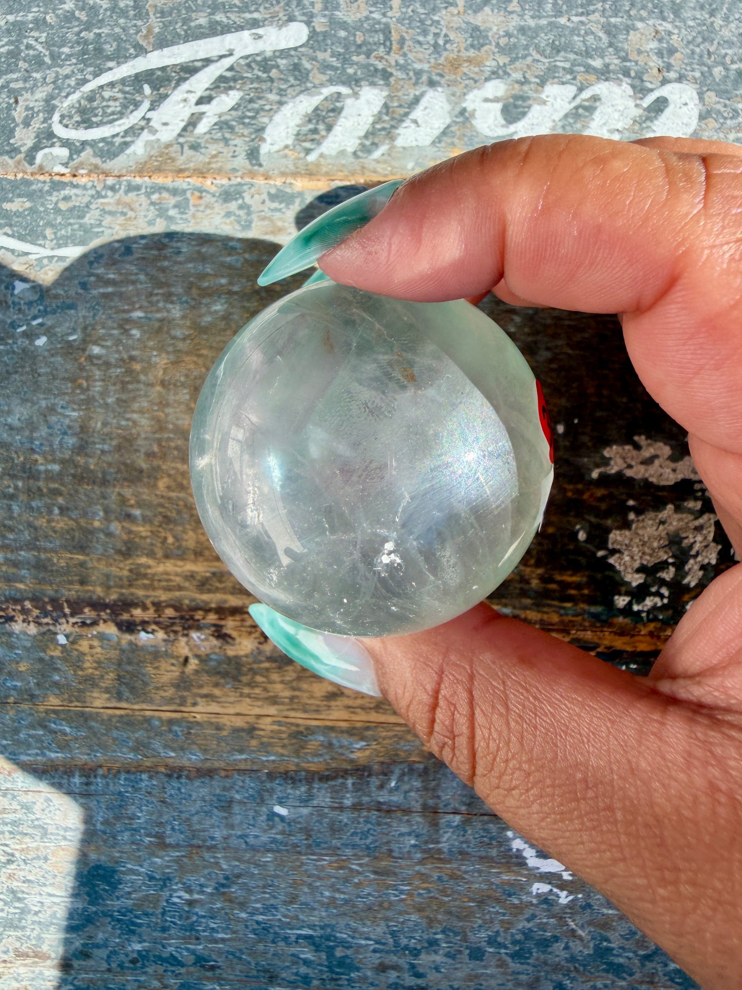Gorgeous Stormy Water Fluorite Sphere | Opt 36