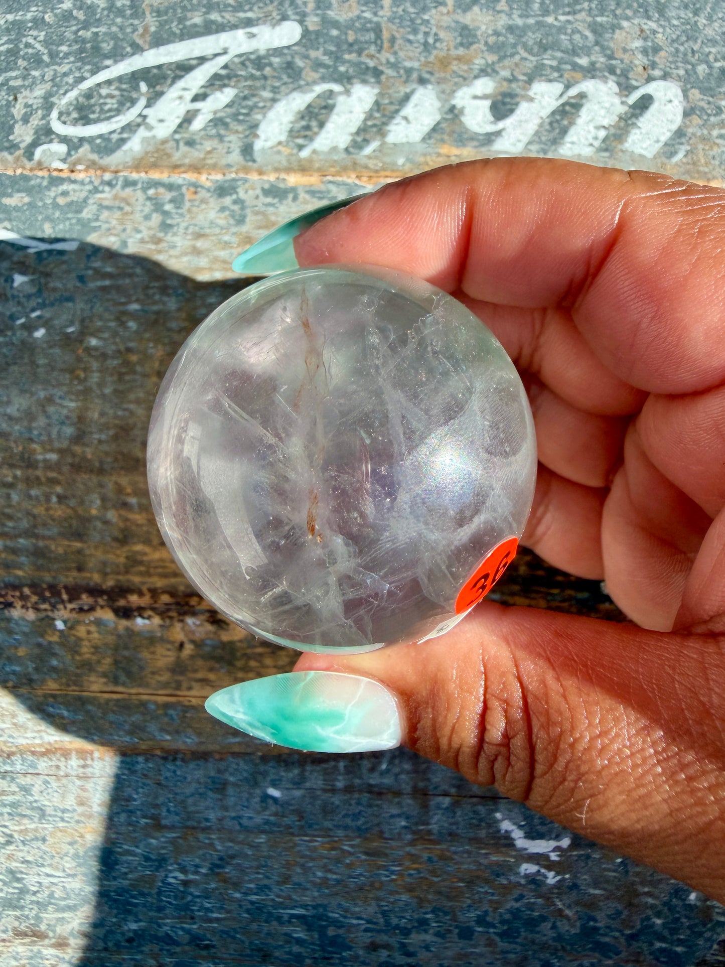 Gorgeous Stormy Water Fluorite Sphere | Opt 36