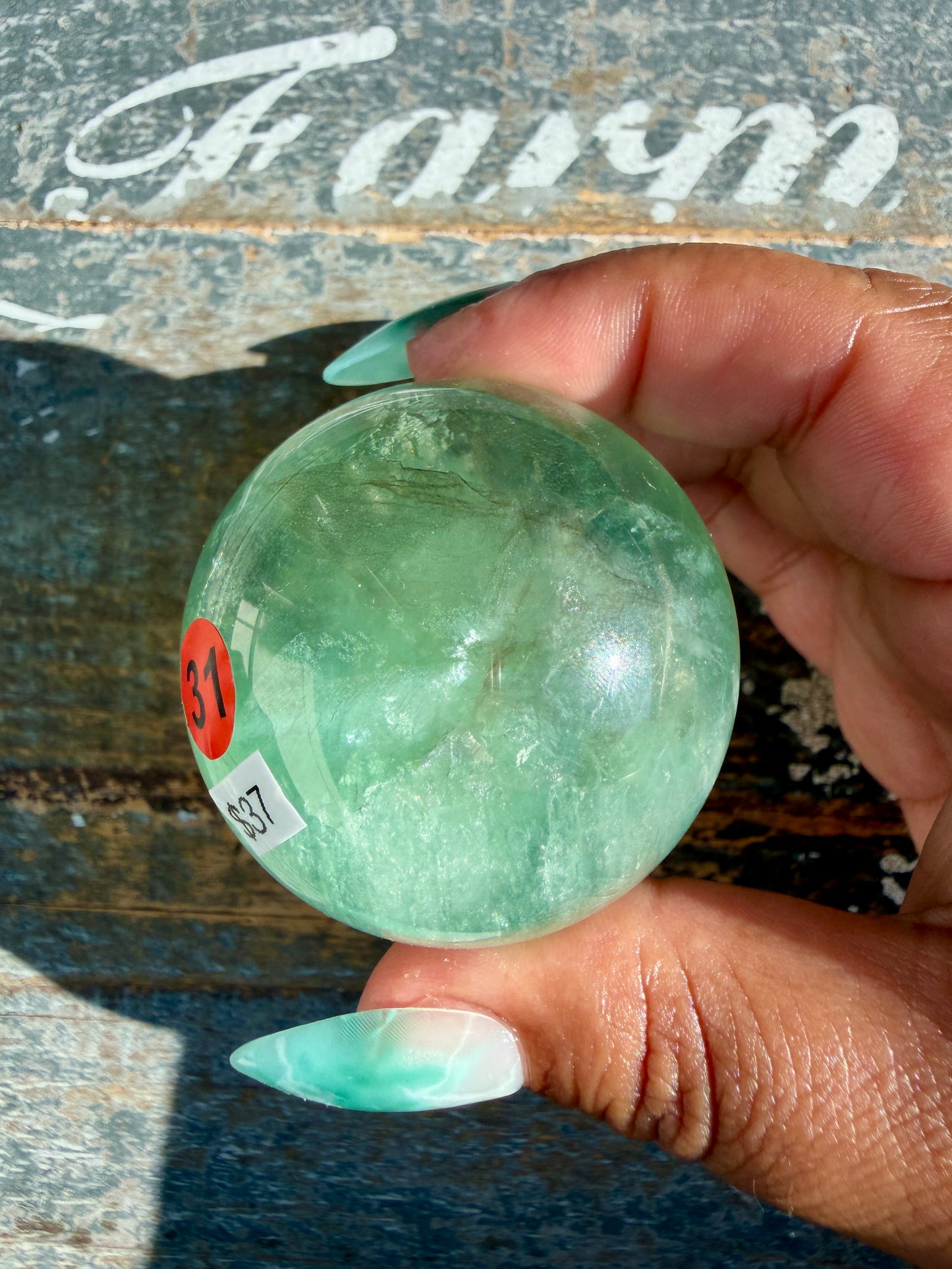 Gorgeous Stormy Water Fluorite Sphere | Opt 31
