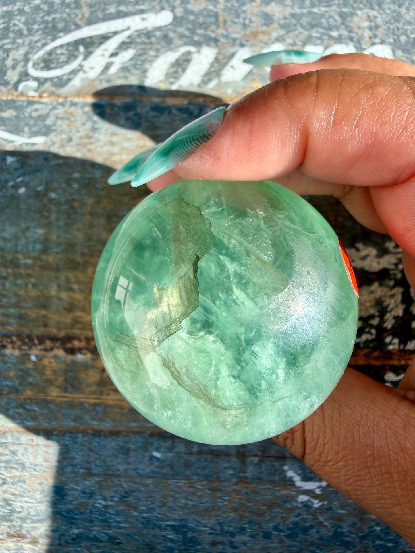 Gorgeous Stormy Water Fluorite Sphere | Opt 31