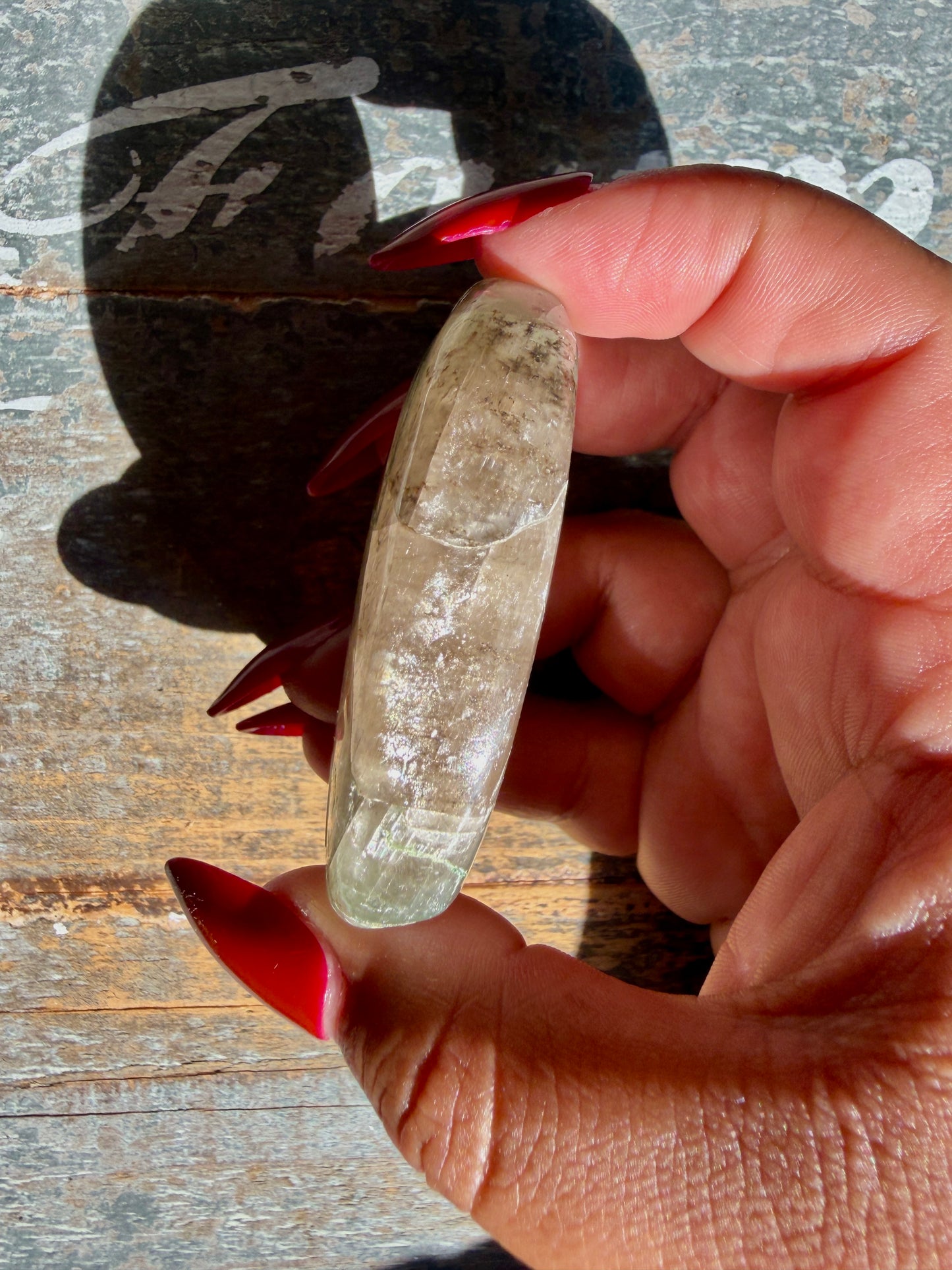 Gorgeous Optical Calcite + Moss Agate Combo Mineral Palm Stone | India | Opt 56
