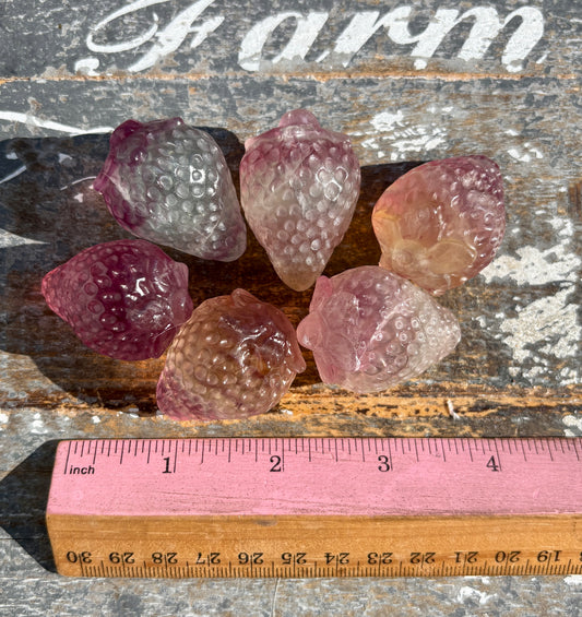 One (1) Candy Fluorite Strawberry | Intuitively Chosen