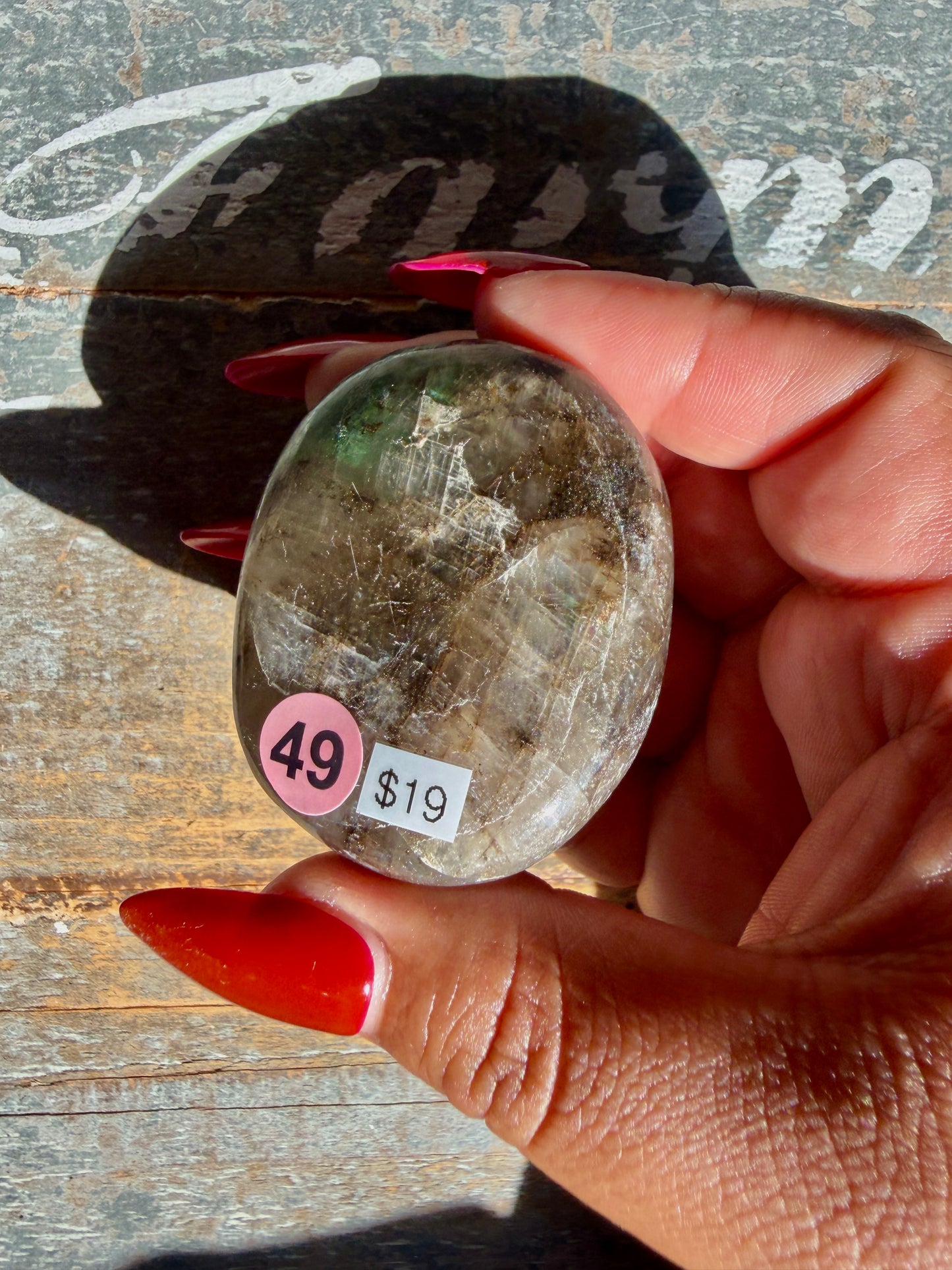 Gorgeous Optical Calcite + Moss Agate Combo Mineral Palm Stone | India | Opt 49