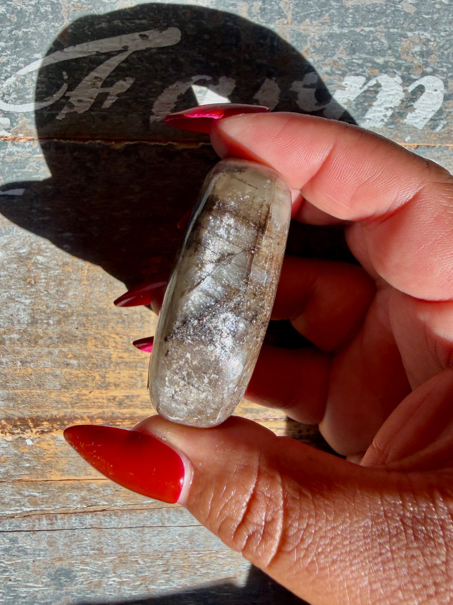 Gorgeous Optical Calcite + Moss Agate Combo Mineral Palm Stone | India | Opt 49
