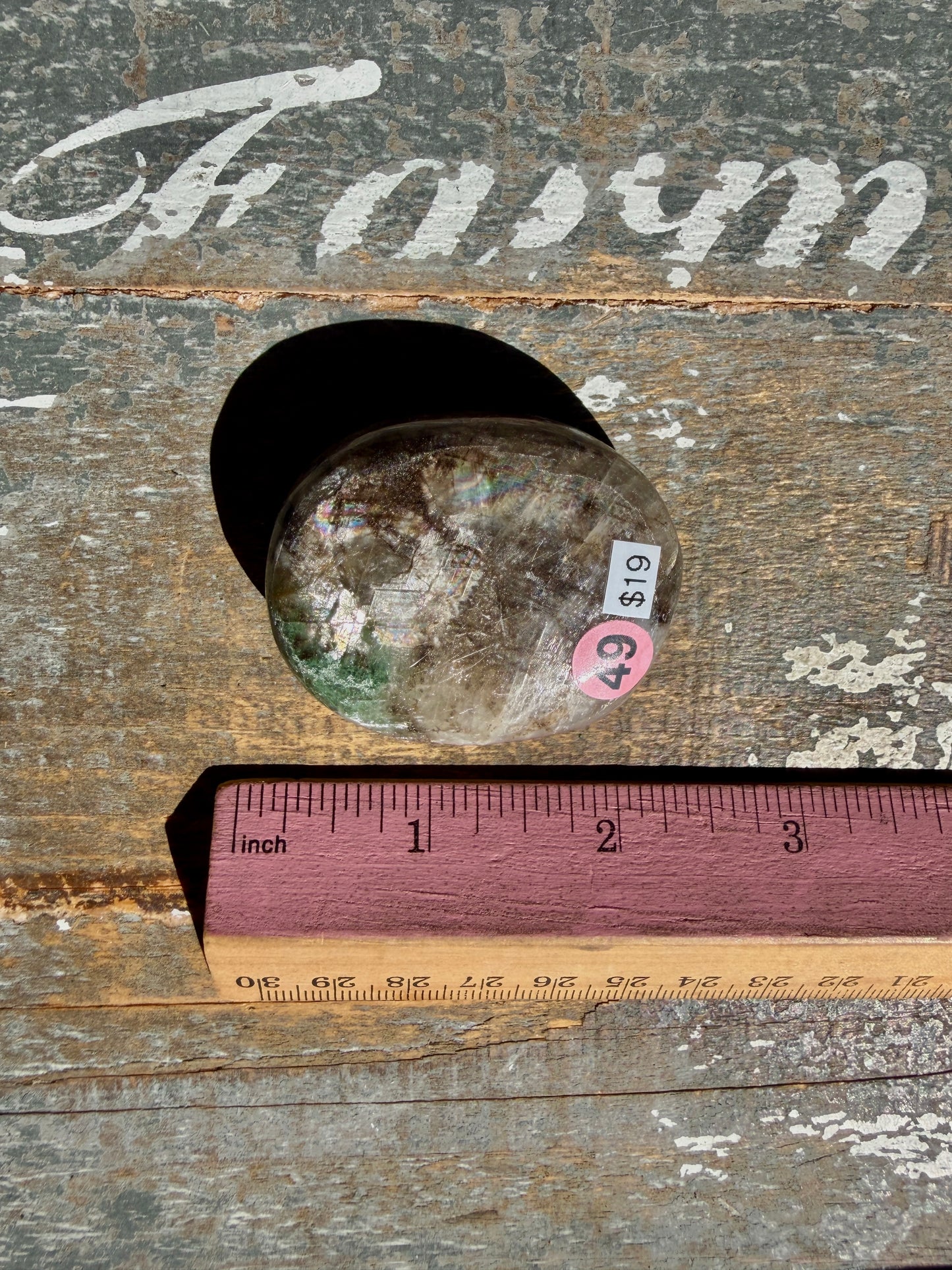 Gorgeous Optical Calcite + Moss Agate Combo Mineral Palm Stone | India | Opt 49