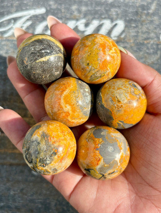 One (1) Bumblebee Jasper Small Sphere | 30mm | Indonesia