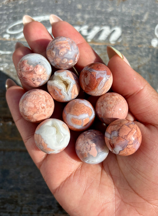 One (1) Pink Cotton Candy Agate Mini Sphere | Intuitively Chosen | Mexico