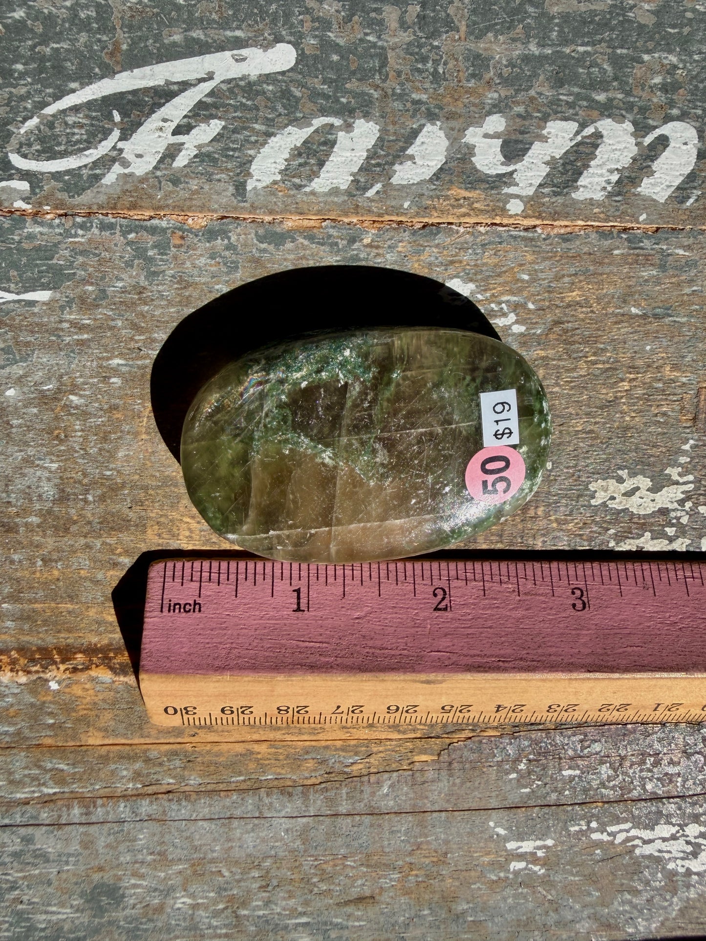 Gorgeous Optical Calcite + Moss Agate Combo Mineral Palm Stone | India | Opt 50