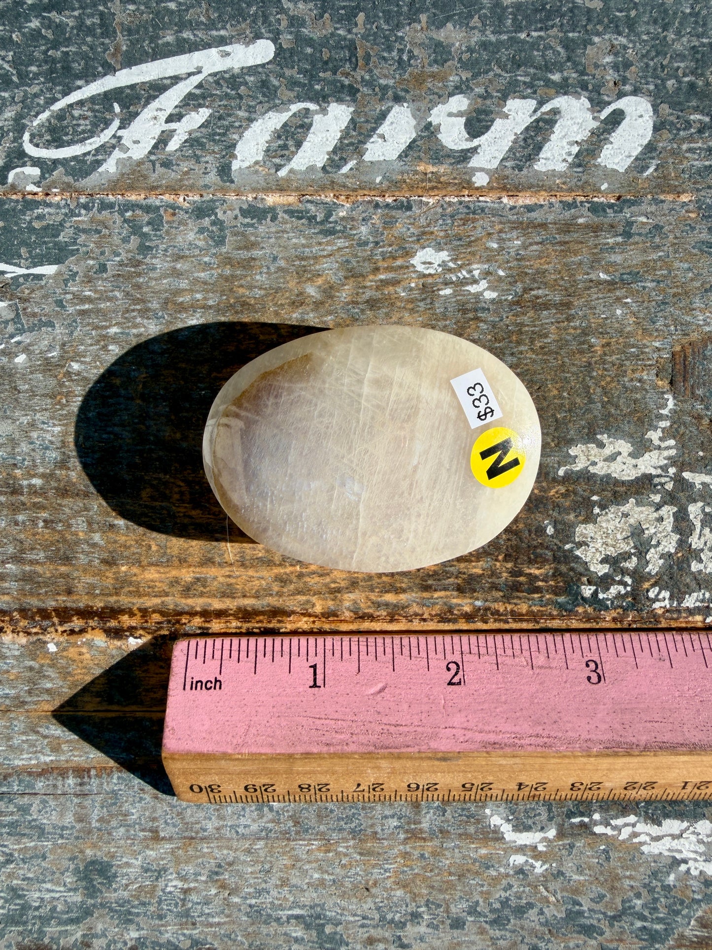 Gorgeous Blue Flash White Moonstone Palm Stone | India | Opt N