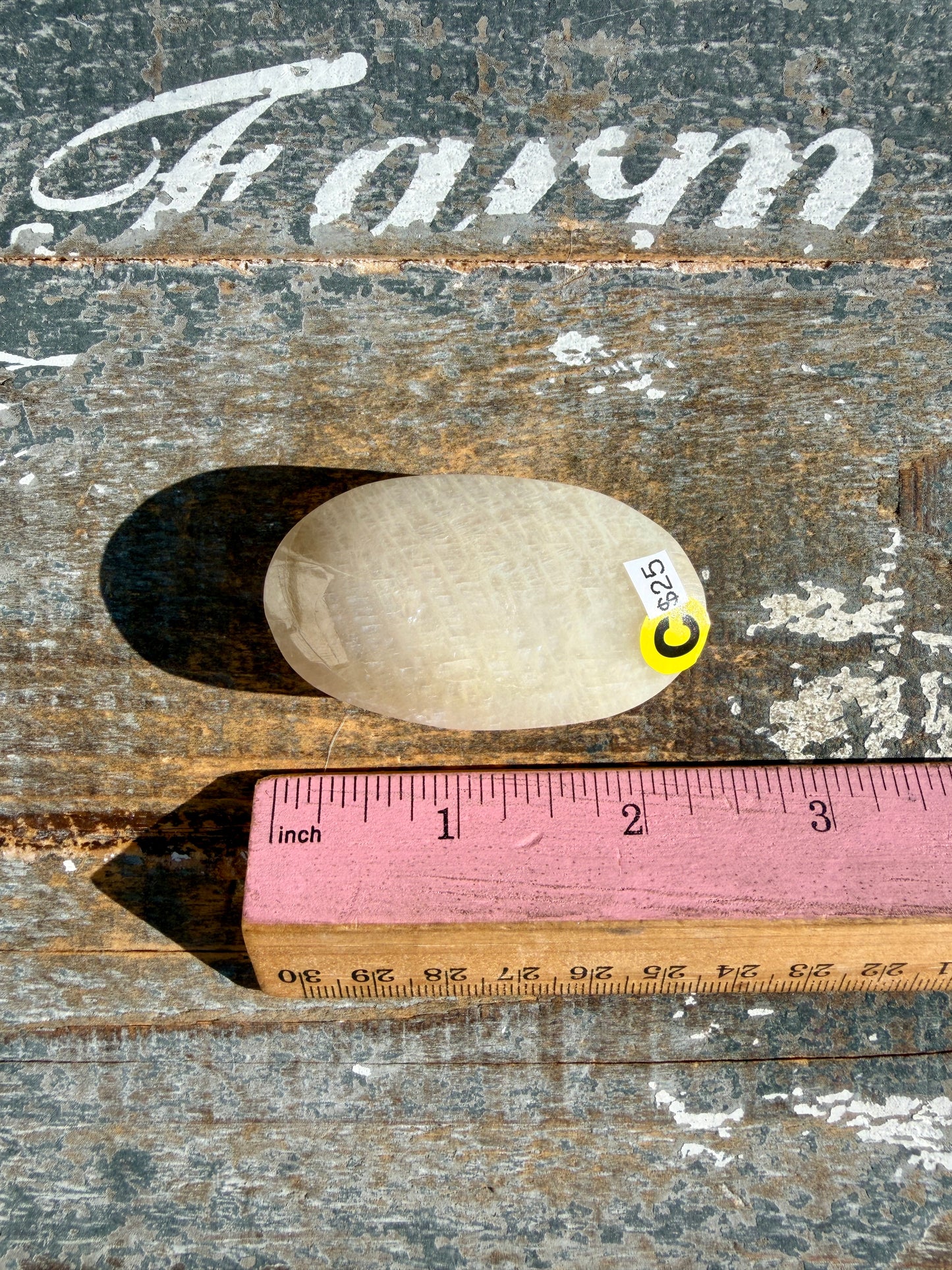 Gorgeous Blue Flash White Moonstone Palm Stone | India | Opt C