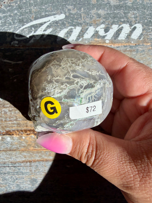 Moss Agate Skull | Opt G