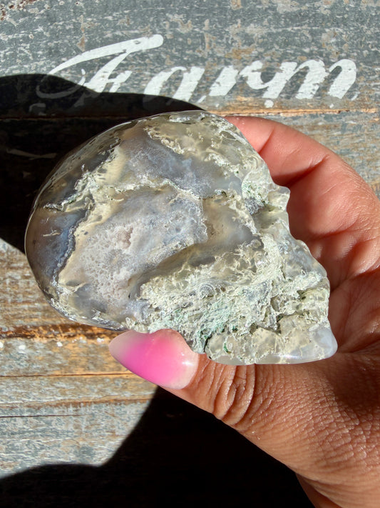 Moss Agate Skull | Opt G
