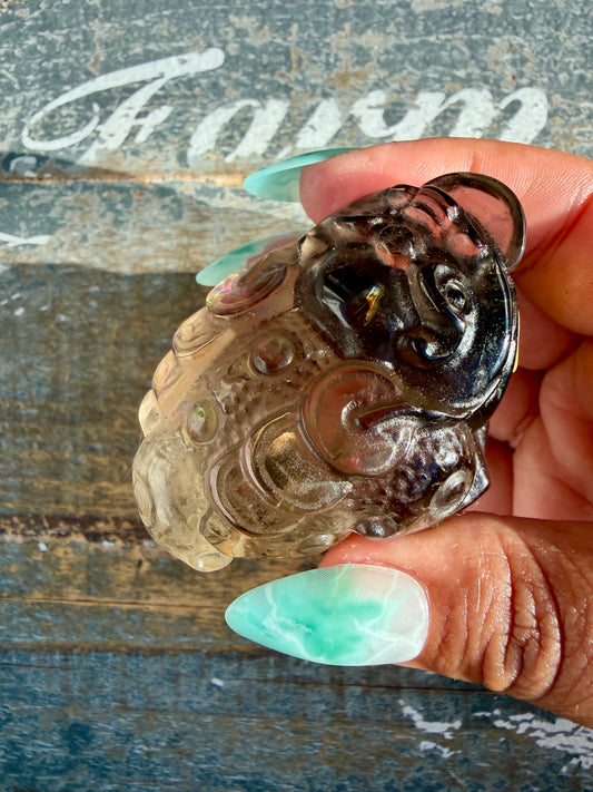 Gorgeous Dark Smokey Quartz Money Toad | Opt X