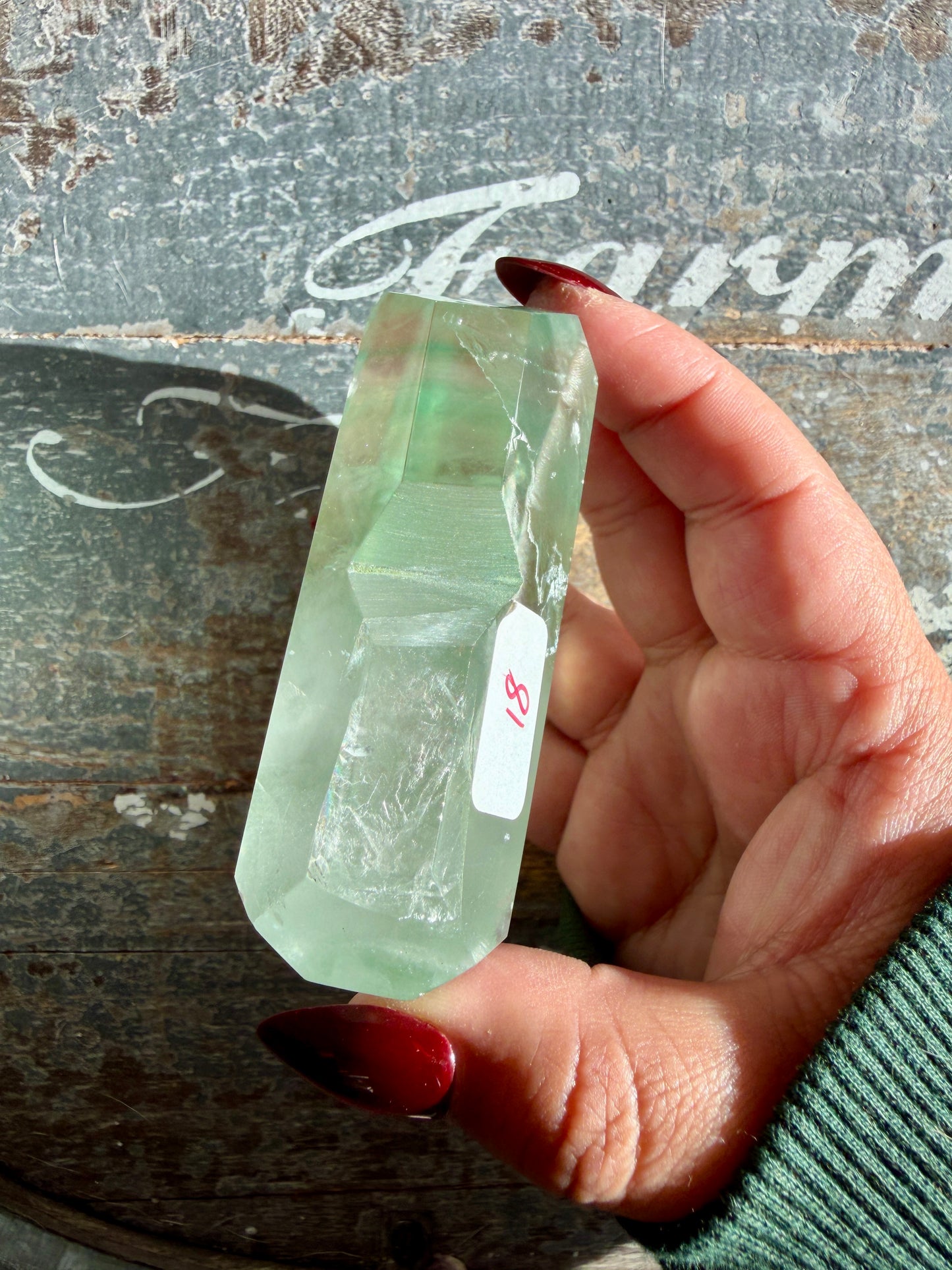 Gorgeous Faceted Green Fluorite Heart from Mexico | Free Gold Stand | Opt 18