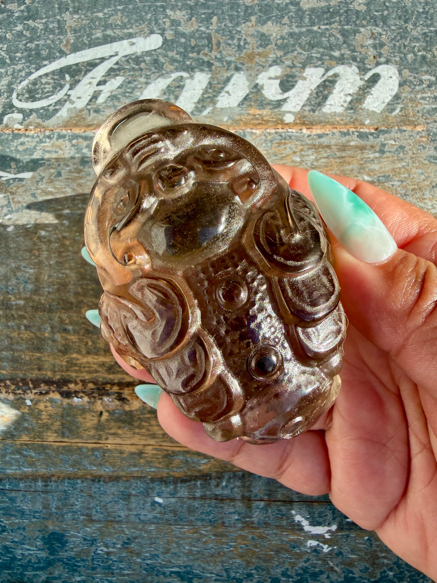 Gorgeous Dark Smokey Quartz Money Toad | Opt Z