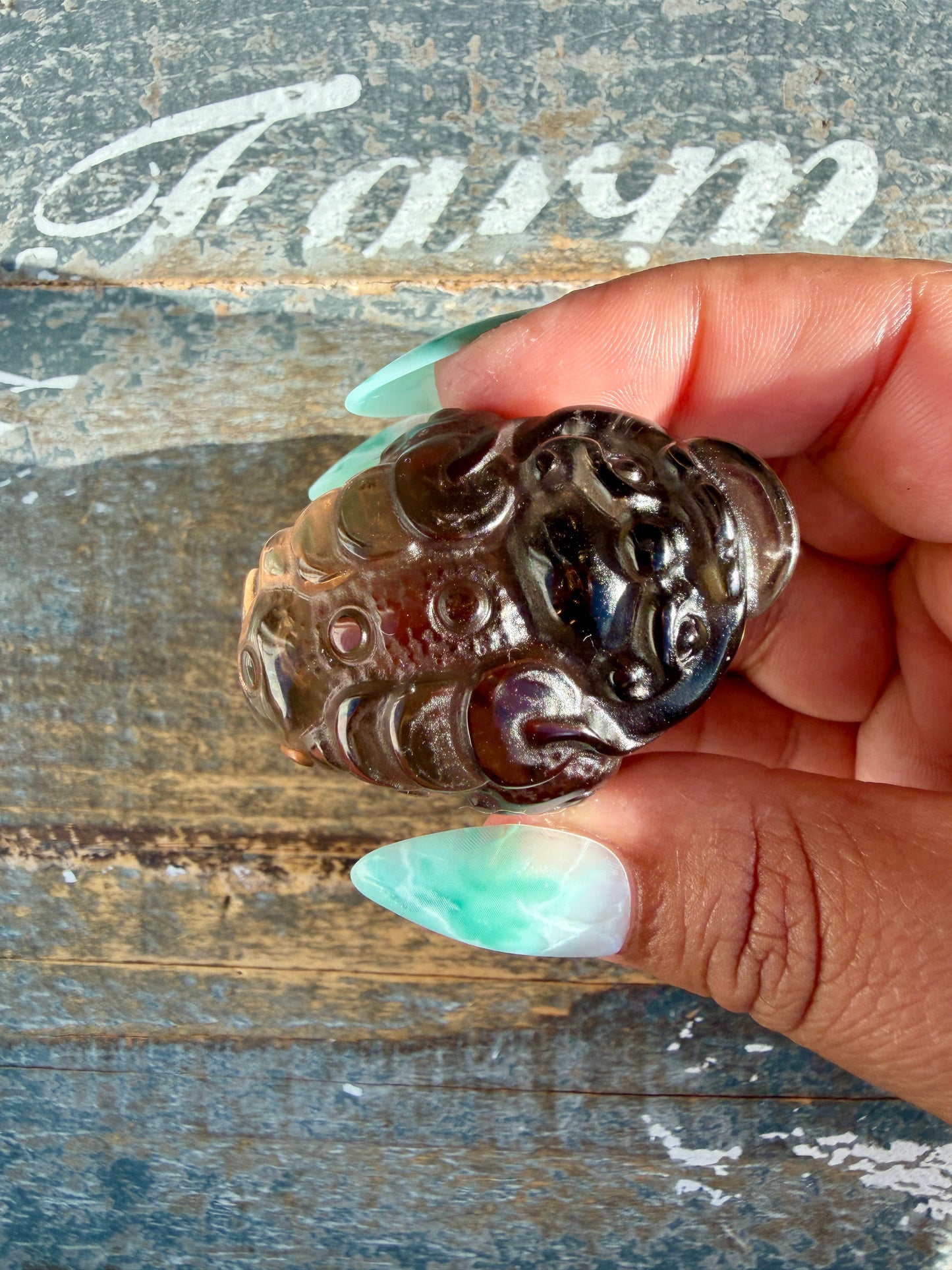Gorgeous Dark Smokey Quartz Money Toad | Opt T