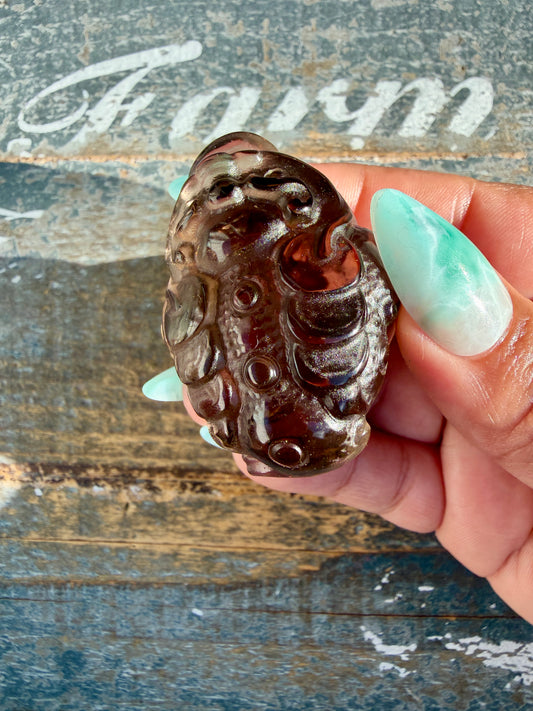 Gorgeous Dark Smokey Quartz Money Toad | Opt T