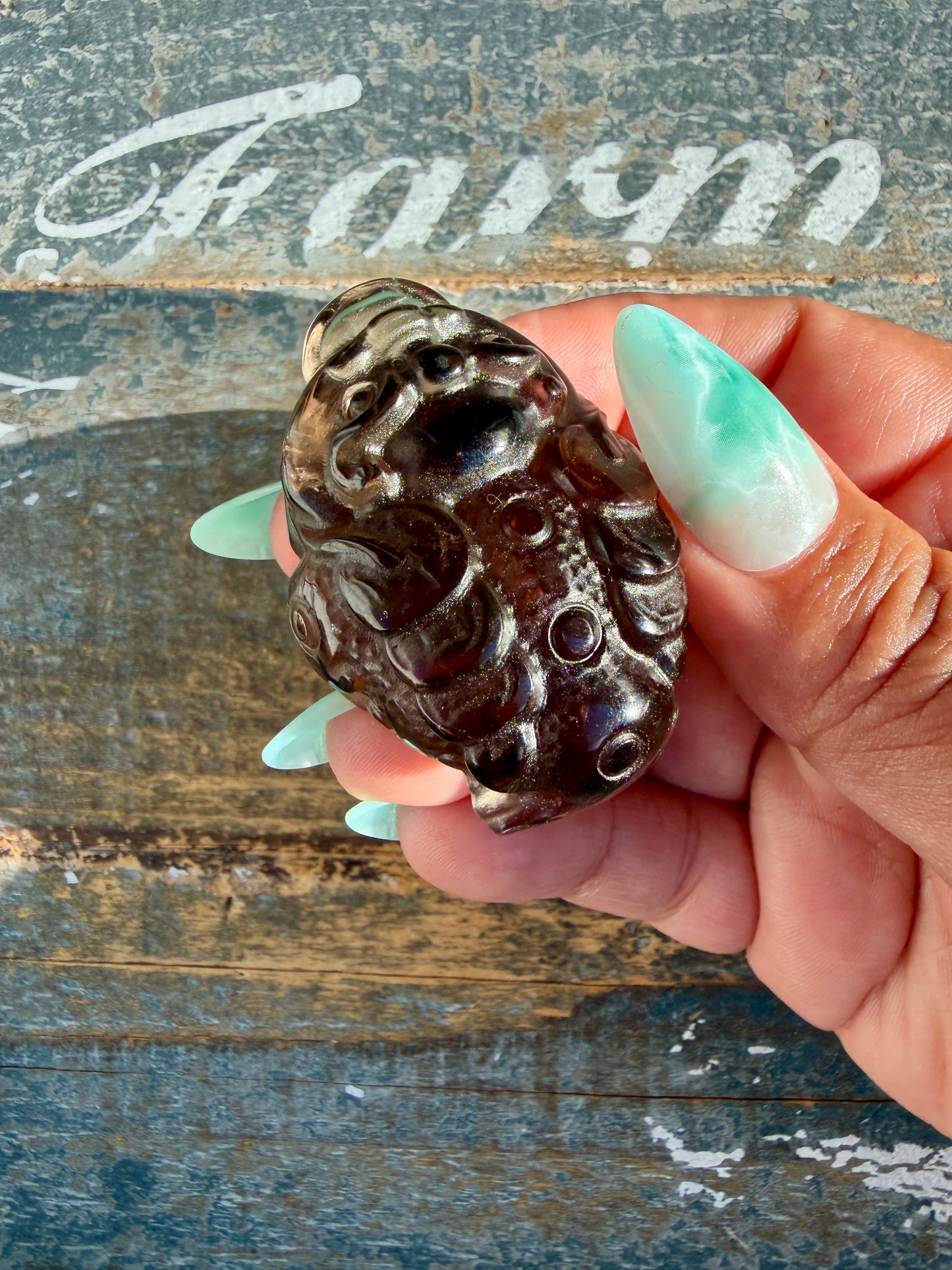 Gorgeous Dark Smokey Quartz Money Toad | Opt T