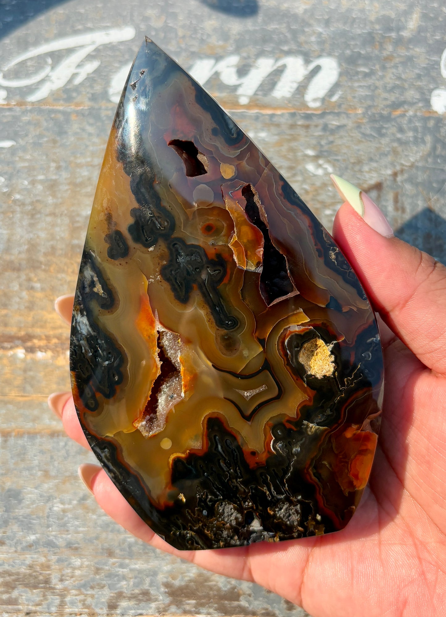 Gorgeous Banded Agate Flame | Opt M