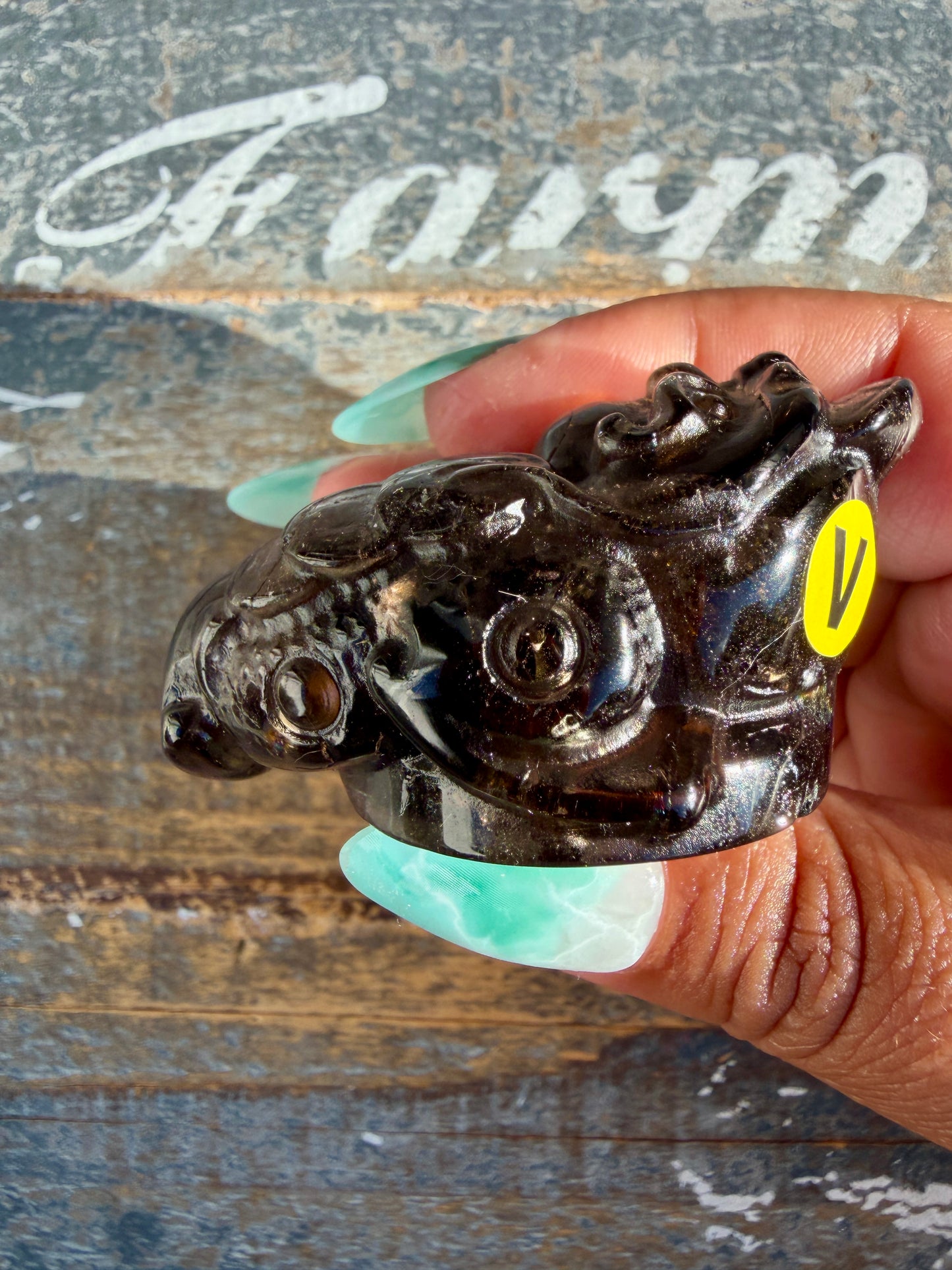 Gorgeous Dark Smokey Quartz Money Toad | Opt V