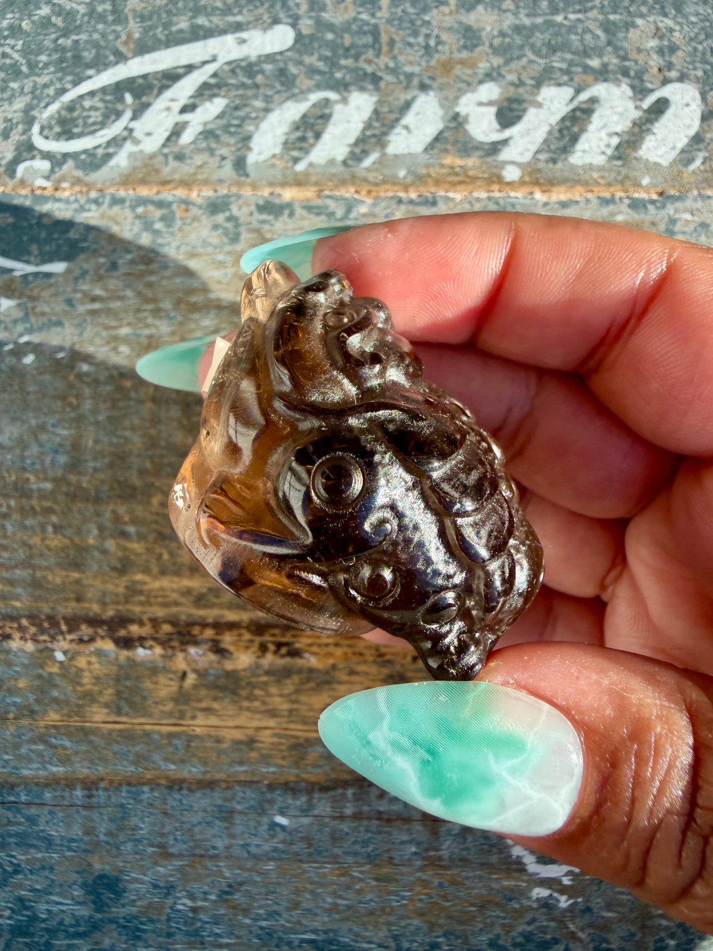 Gorgeous Dark Smokey Quartz Money Toad | Opt Y