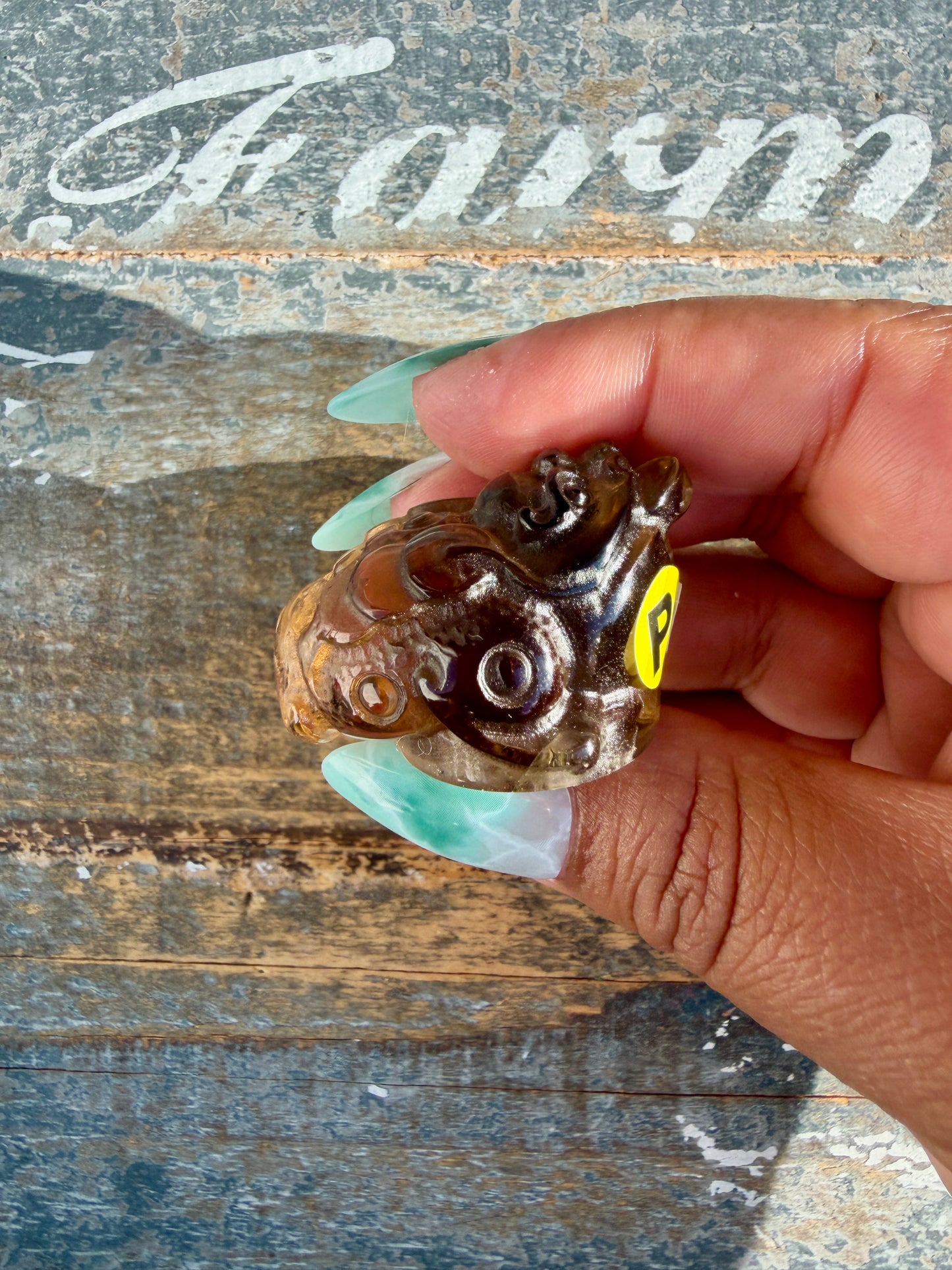 Gorgeous Dark Smokey Quartz Money Toad | Opt P