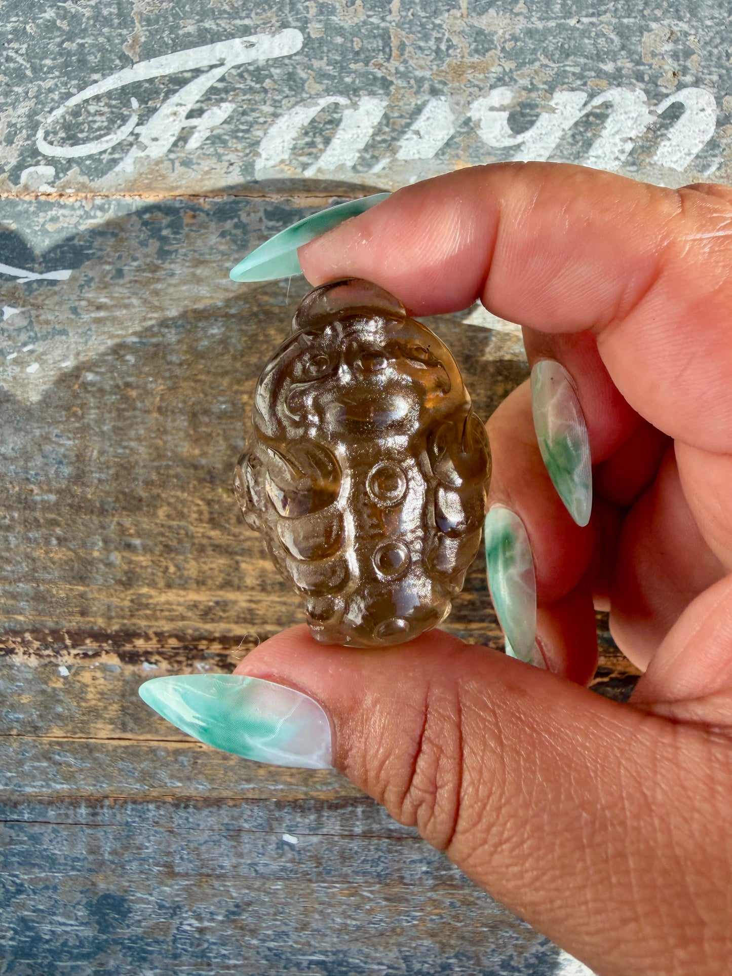 Gorgeous Dark Smokey Quartz Money Toad | Opt P
