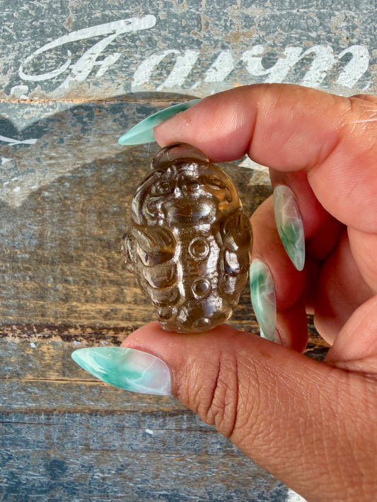 Gorgeous Dark Smokey Quartz Money Toad | Opt P