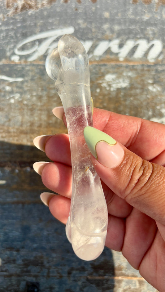 Clear Quartz Bone | Hand Carved | Opt D
