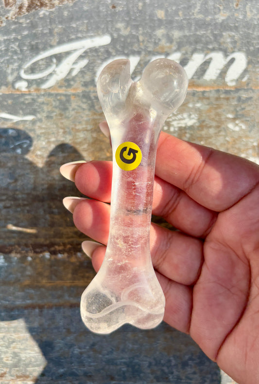 Clear Quartz Bone | Hand Carved | Opt G