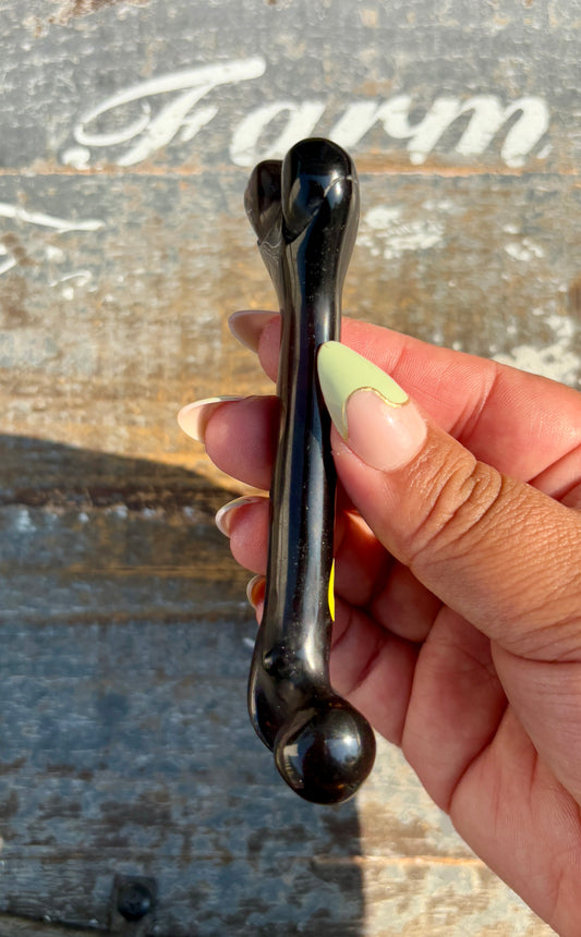 Ice Obsidian Bone | Hand Carved | Opt J