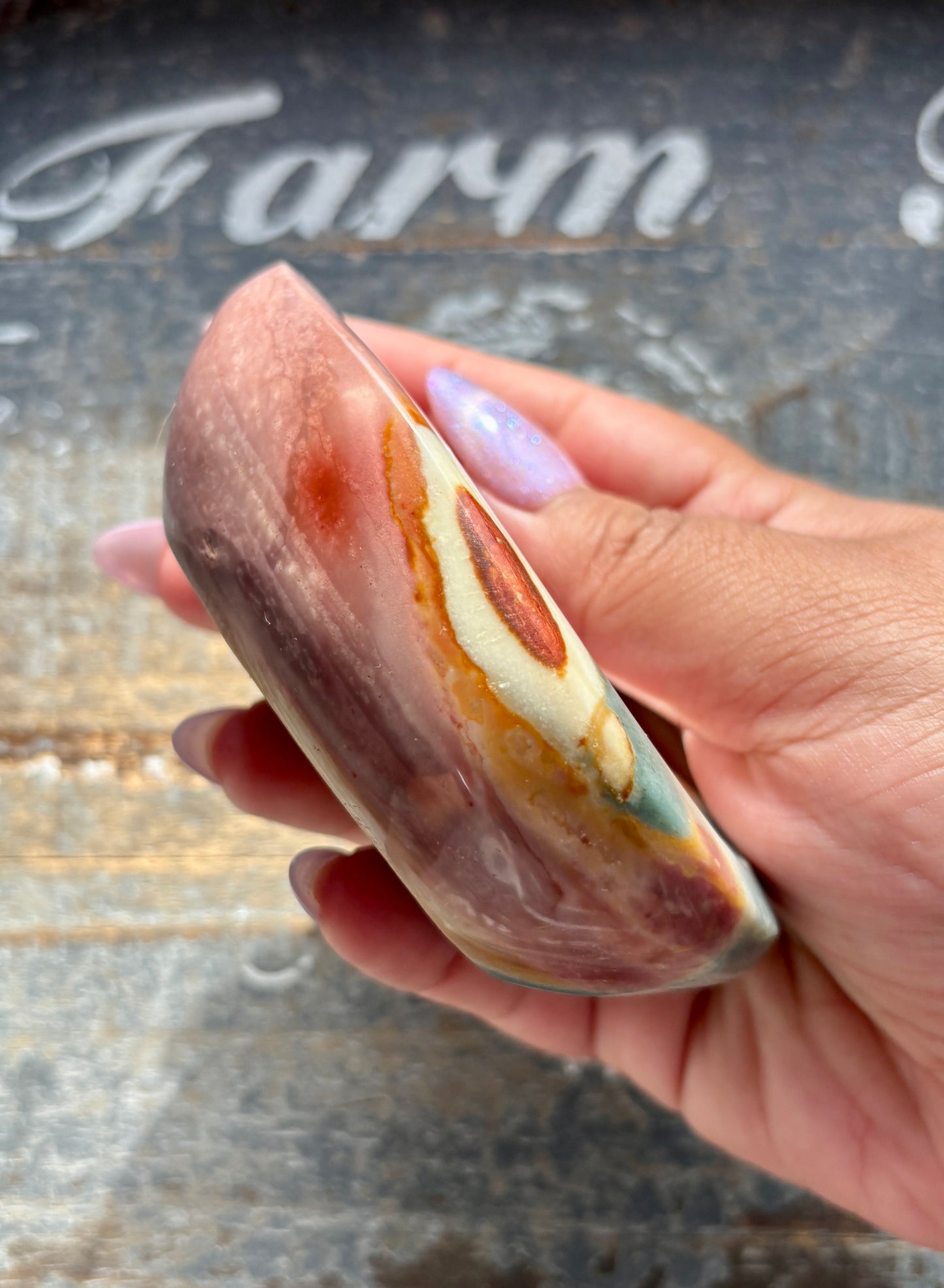 Gorgeous Polychrome Jasper Hand Carved Bowl from Madagascar