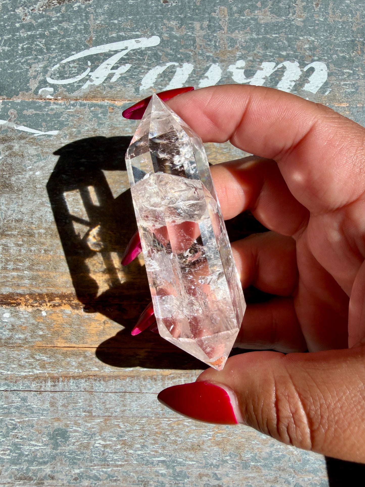 Clear Fire Quartz Wand (Subtle Pink Hue) | Opt T