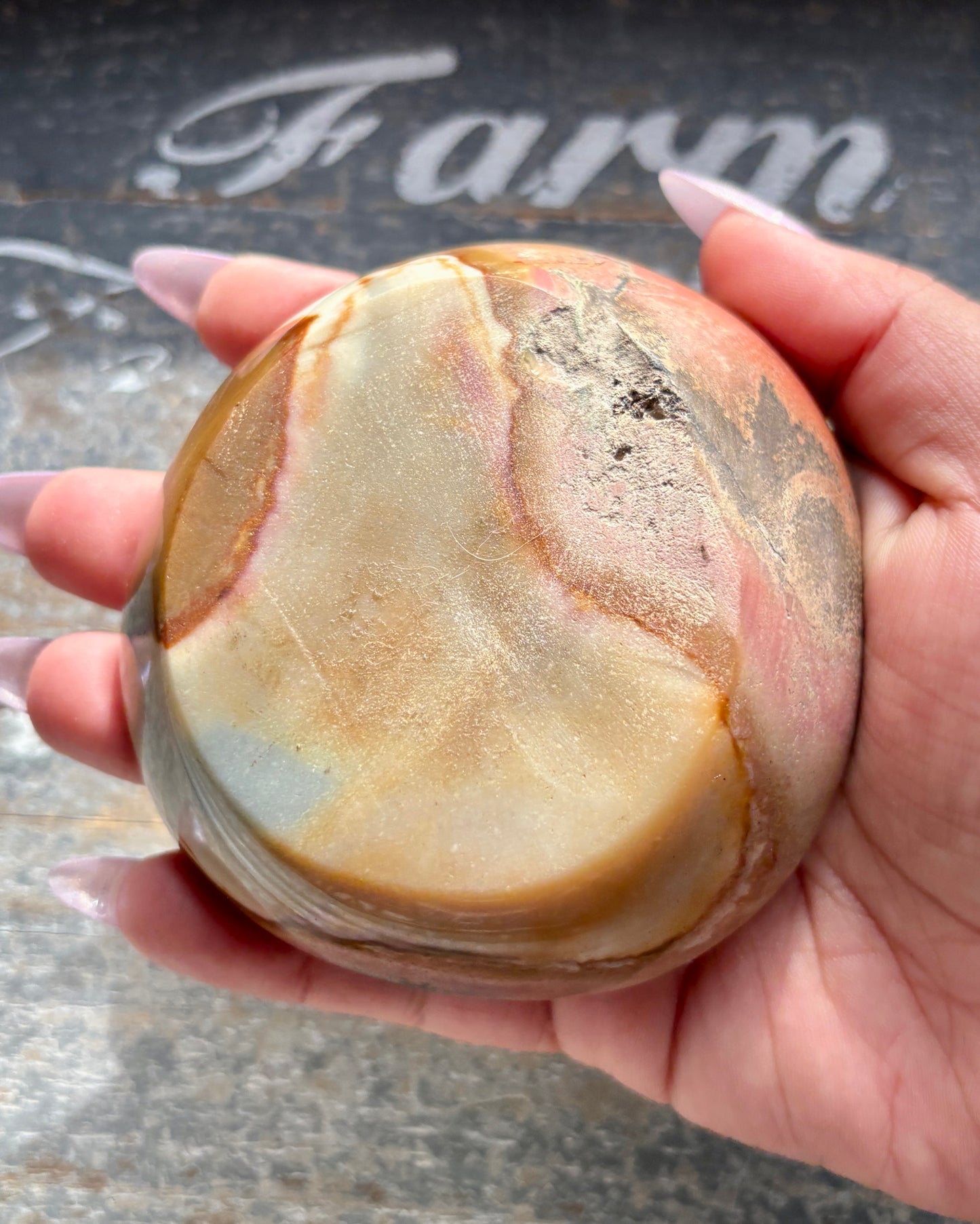 Gorgeous Polychrome Jasper Hand Carved Bowl from Madagascar