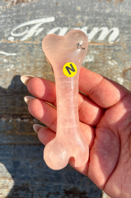 Rose Quartz Bone | Hand Carved | Opt N