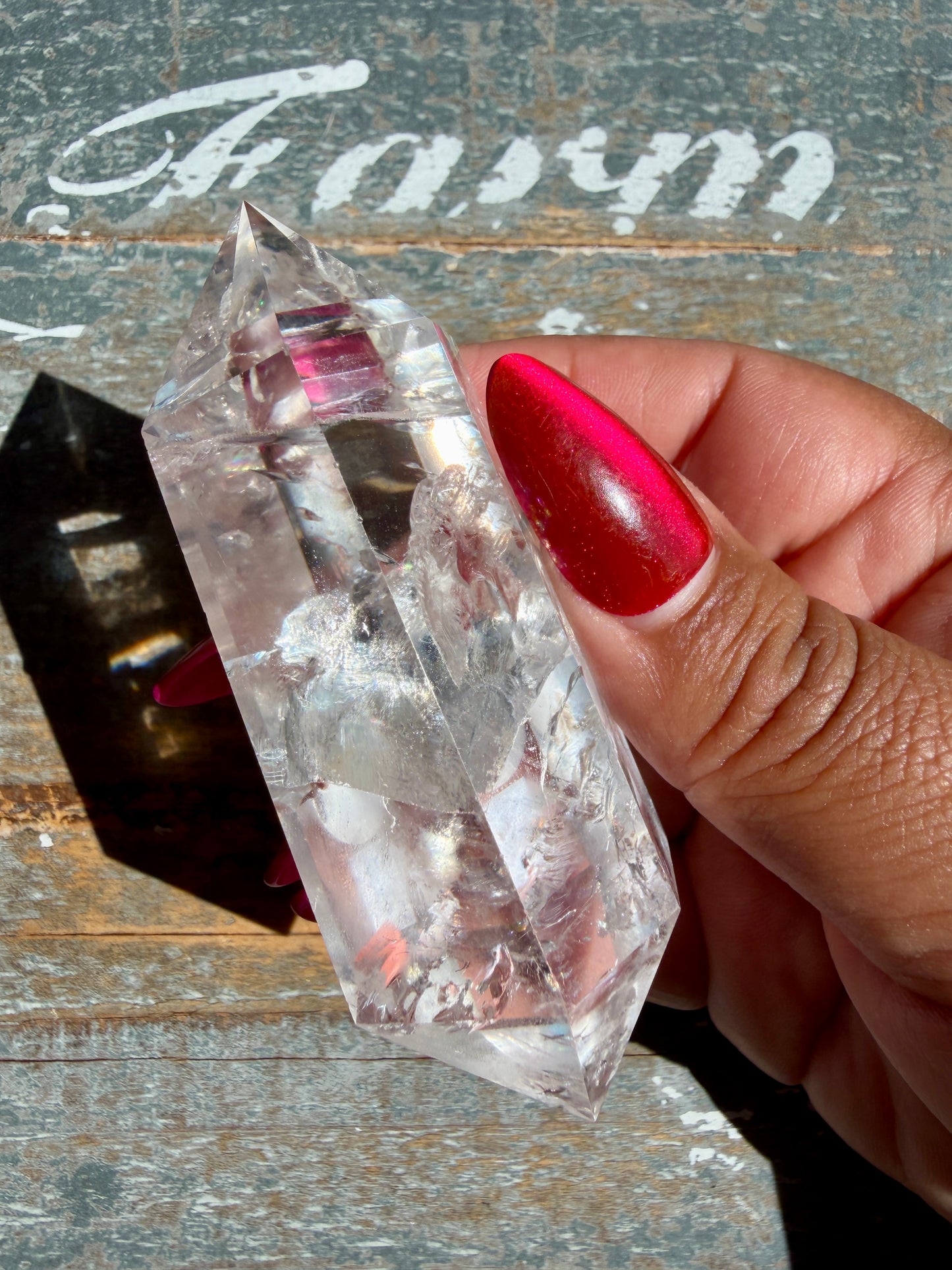 Clear Fire Quartz Wand (Subtle Pink Hue) | Opt M