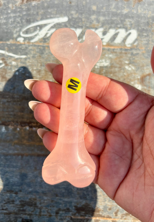 Rose Quartz Bone | Hand Carved | Opt M