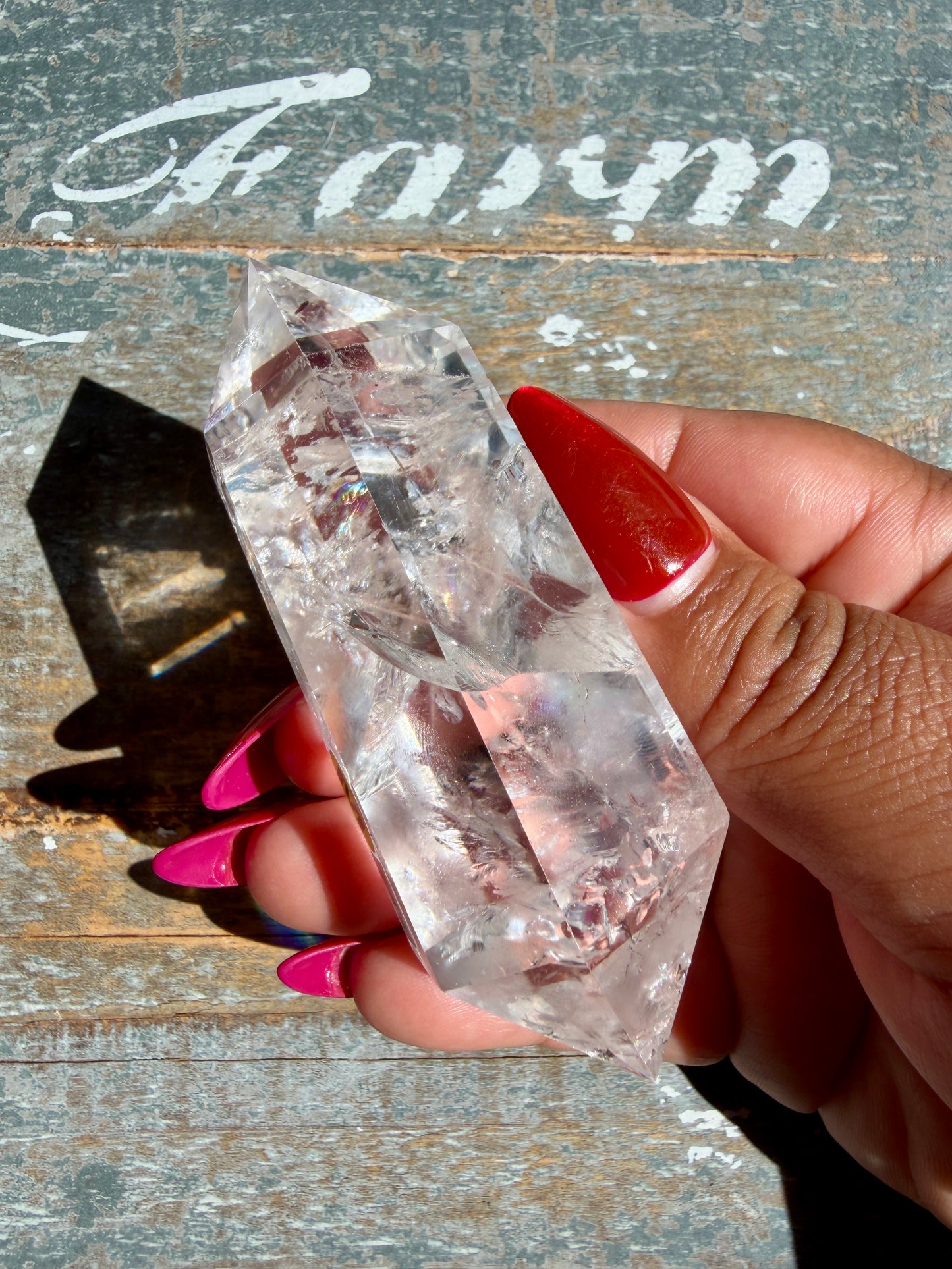Clear Fire Quartz Wand (Subtle Pink Hue) | Opt M